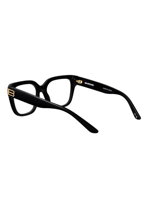 Balenciaga Eyewear logo rectangle-frame glasses - Black