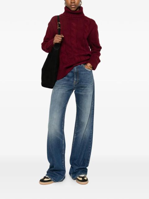 MC2 Saint Barth Fantine cable-knit roll-neck sweater - Red - zdjęcie produktu nr 2