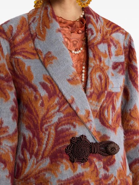 ETRO jacquard-pattern toggle coat - Blue