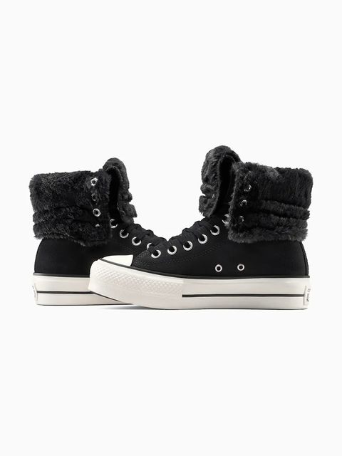 Converse trampki Chuck Taylor All Star Star Fold Over Lift kolor czarny A15229C