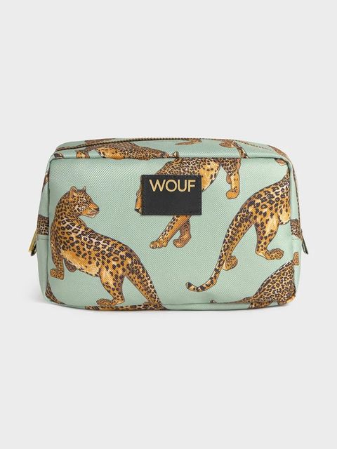 WOUF kosmetyczka podróżna Emerald Leopard 20 x 9,5 x 13 cm