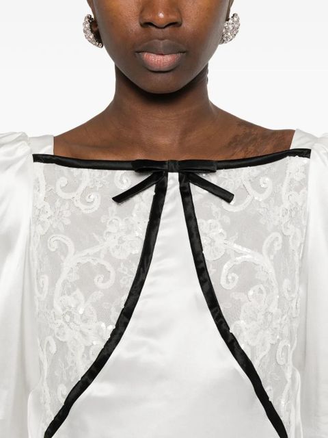 Alessandra Rich lace midi dress - White