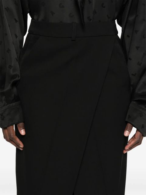 Balenciaga wool midi skirt - Black