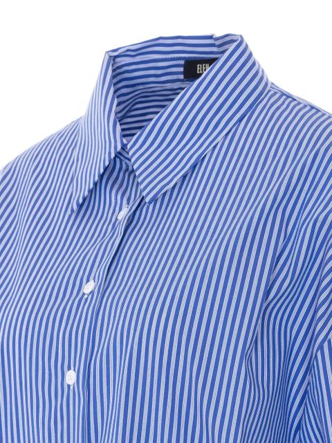 Eleh striped polo-collar shirt - Blue
