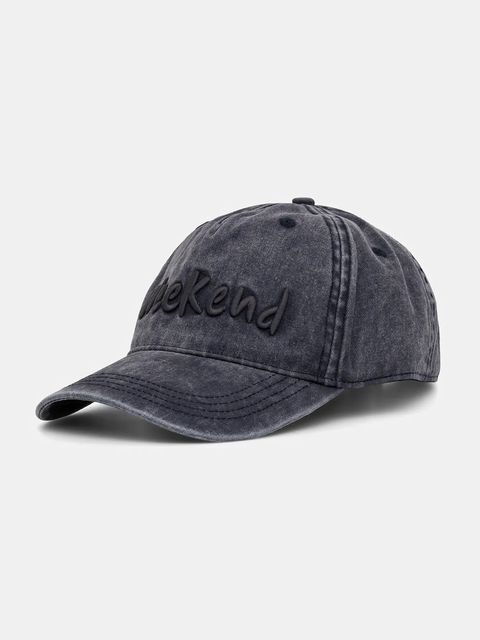 Weekend Max Mara czapka z daszkiem bawełniana BRUNO kolor granatowy 2525576024600 - zdjęcie produktu nr 1