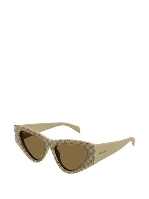Gucci Eyewear monogram geometric-frame sunglasses - Neutrals - zdjęcie produktu nr 2