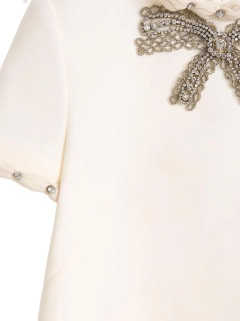 Valentino Garavani crystal-embellished mini dress - Neutrals