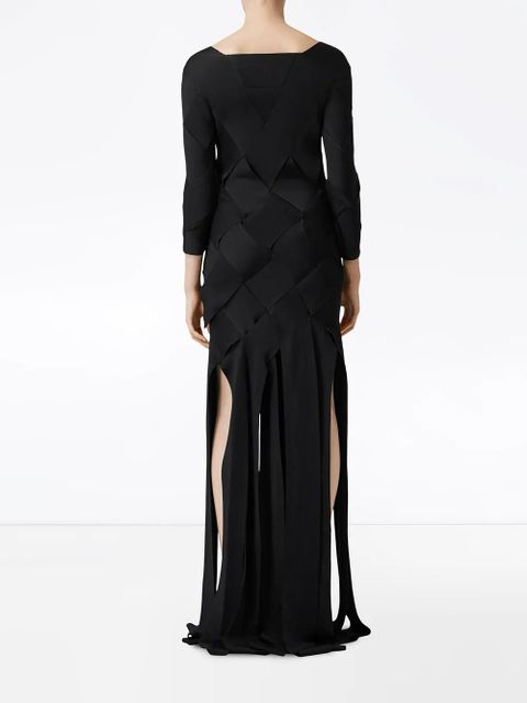 Burberry woven panel evening dress - Black