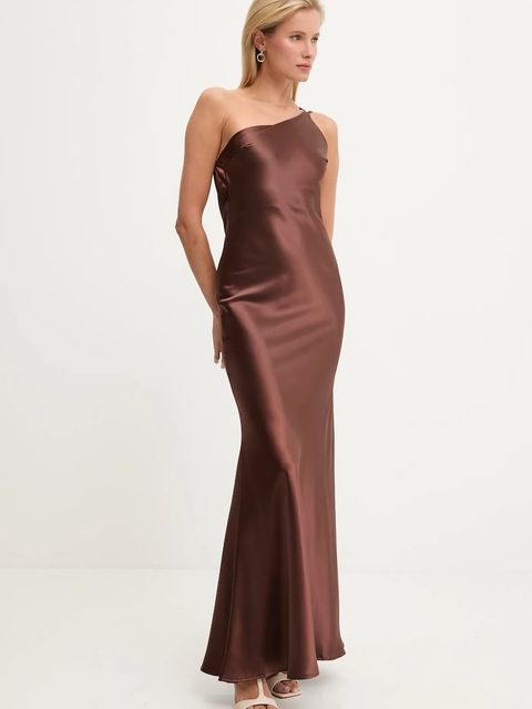 Answear.LAB sukienka kolor brązowy maxi rozkloszowana - zdjęcie produktu nr 1