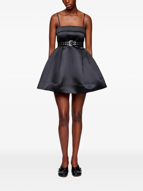 GANNI belted spaghetti-strap mini dress - Black - zdjęcie produktu nr 2