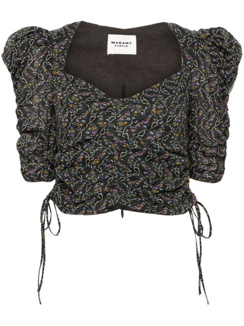 MARANT ÉTOILE Galaor floral-print top - Black