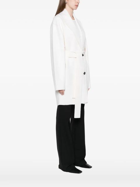 TOTEME shawl-lapel belted knitted coat - Neutrals