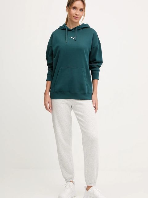 Puma bluza damska kolor zielony z kapturem gładka 685398 - zdjęcie produktu nr 2