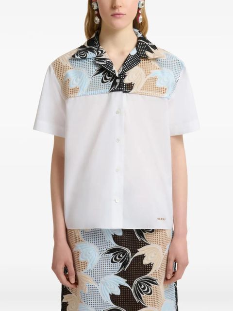 Marni mesh floral shirt - White