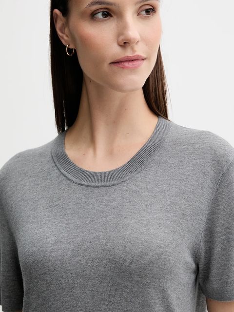 United Colors of Benetton t-shirt z jedwabiem damskie kolor szary 1ZRED10BK