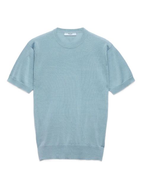 Prada crew-neck cotton sweater - Blue - zdjęcie produktu nr 1