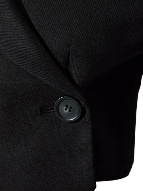 Sportmax cropped knitted-sleeve blazer - Black