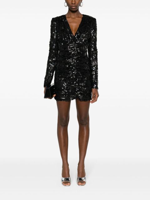 ROTATE BIRGER CHRISTENSEN sequined ruched minidress - Black