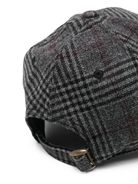 Zadig&Voltaire logo-embroidered checked cap - Grey