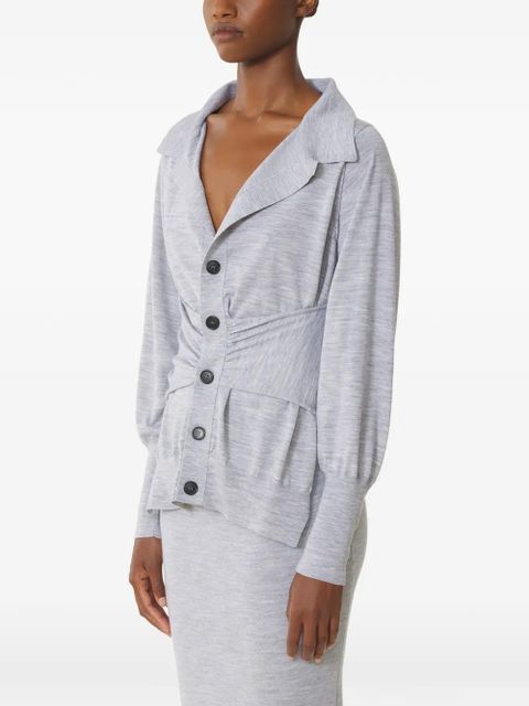 Lanvin button long-sleeve cardigan - Grey