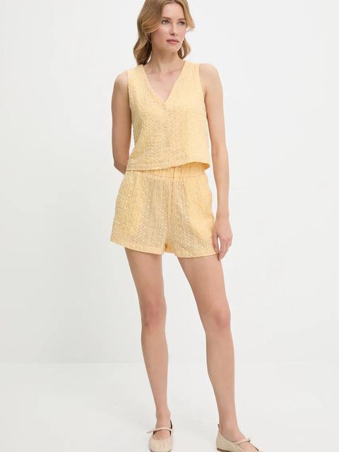 Answear.LAB kamizelka i szorty damski kolor żółty