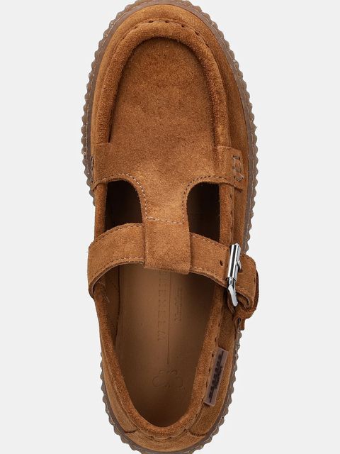 Weekend Max Mara półbuty zamszowe Wkasolista damskie kolor brązowy na platformie 2615521174600