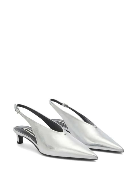 Jil Sander metallic slingback pumps - Grey - zdjęcie produktu nr 2