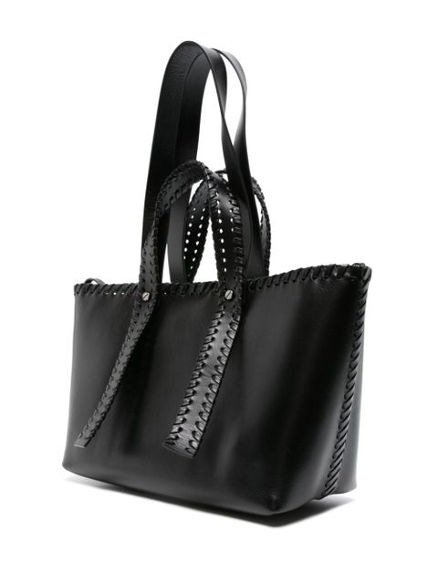 Off-White Arrows-stitch leather tote bag - Black