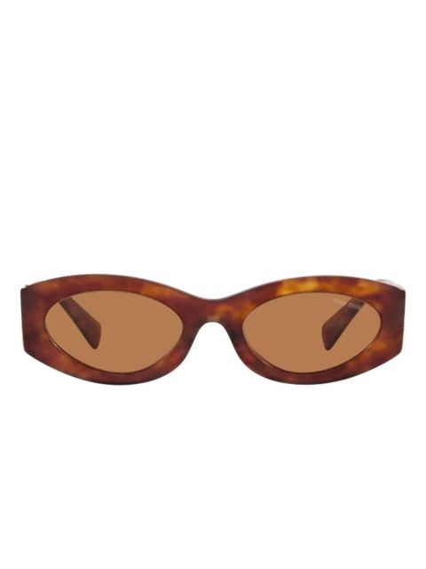 Miu Miu Eyewear tortoiseshell oval-frame sunglasses - Brown - zdjęcie produktu nr 1