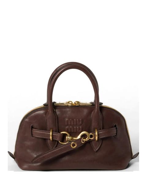 Miu Miu small Aventure leather tote bag - Brown - zdjęcie produktu nr 1