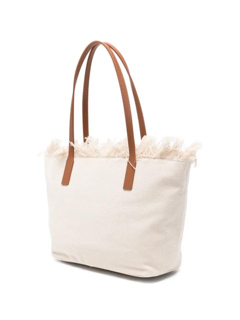 MC2 Saint Barth City fringed-trim medium tote bag - Neutrals