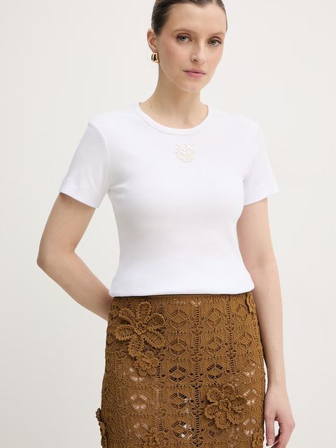 Pinko t-shirt damski bawełniany z elastanem - zdjęcie produktu nr 2