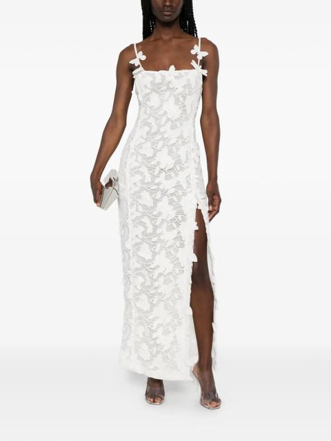 Blumarine butterfly-appliqué lace maxi dress - White - zdjęcie produktu nr 2