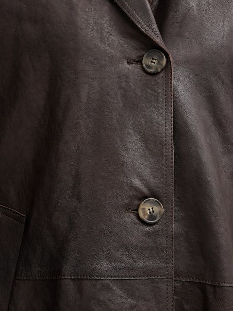 Weekend Max Mara płaszcz skórzany CAMINO kolor brązowy 2615471011600