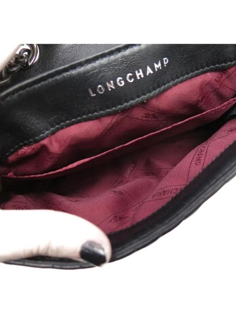 Longchamp quilted chain-strap cross-body bag - Black