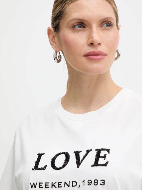 Weekend Max Mara t-shirt bawełniany AGILE damski kolor biały 2615971061600
