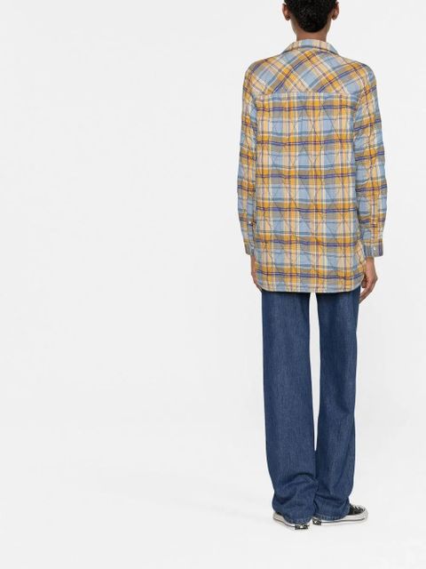 MARANT ÉTOILE padded check shirt jacket - Blue