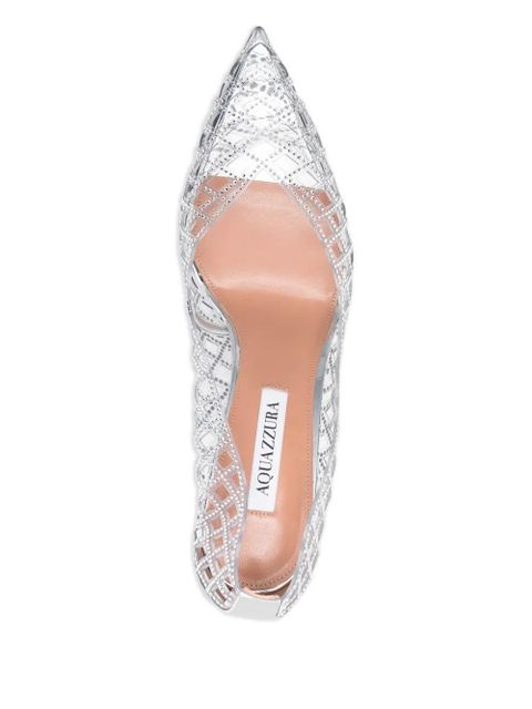 Aquazzura 105mm Lumiere crystal-embellished pumps - Silver
