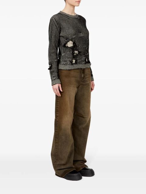 MM6 Maison Margiela distressed-effect knitted jumper - Grey