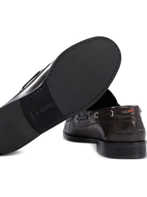 Aeyde HArris lace-up leather boat shoes - Brown