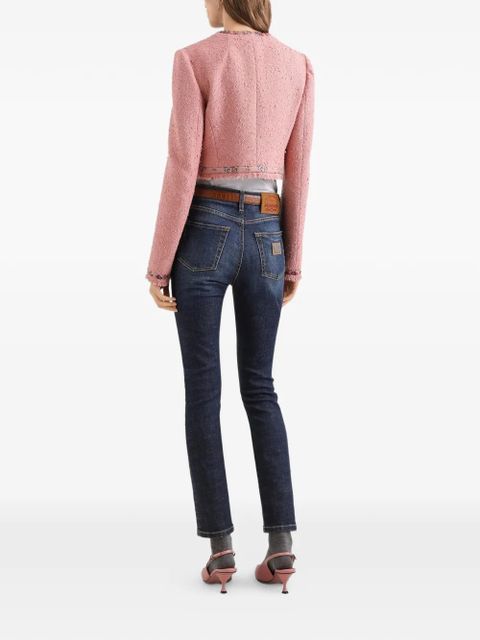 Dolce & Gabbana floral-trim jacket - Pink