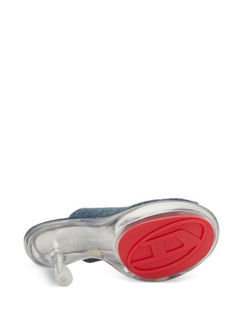 Diesel 120mm D-Lake denim platform sandals - Blue