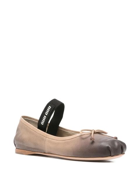 Miu Miu leather ballet flats - Neutrals