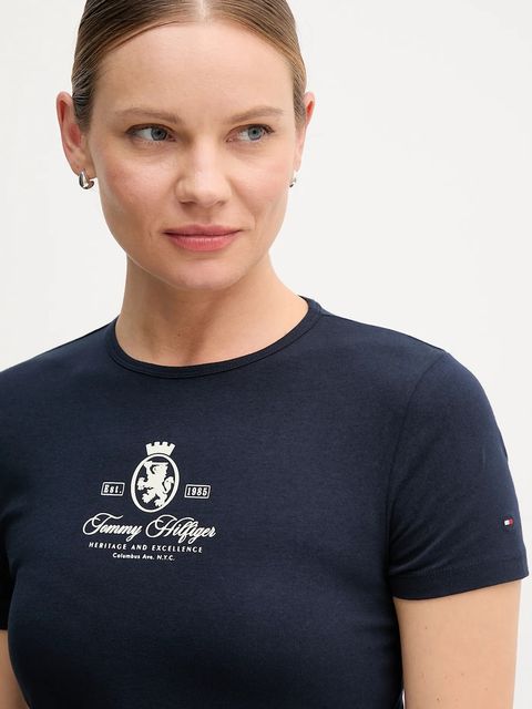 Tommy Hilfiger t-shirt damski kolor granatowy WW0WW47316