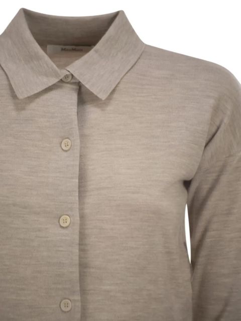 Max Mara shirt collar cropped wool cardigan - Neutrals