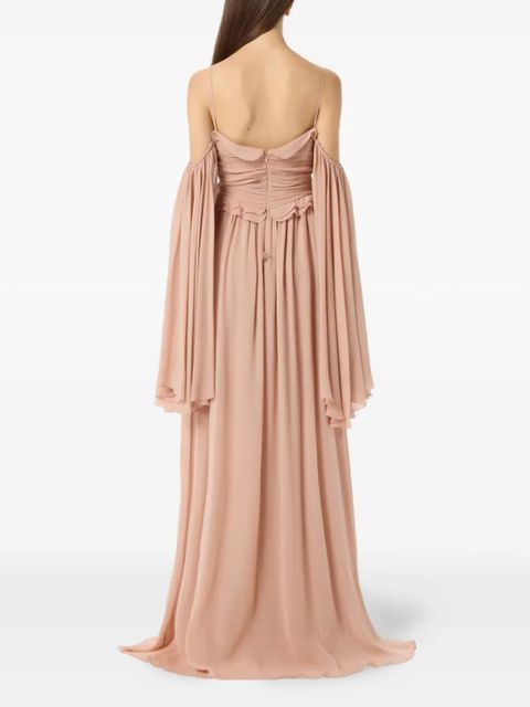 Blumarine ruffled-detail maxi dress - Neutrals