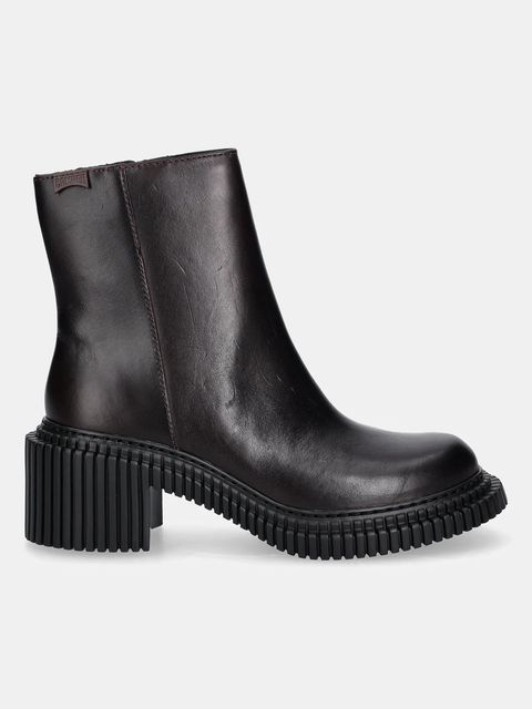 Camper botki skórzane Pix London damskie kolor bordowy na słupku K400804-004 - zdjęcie produktu nr 2