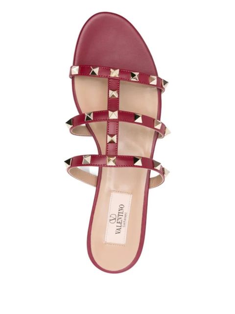 Valentino Garavani Rockstud-embellished flat sandals - Red