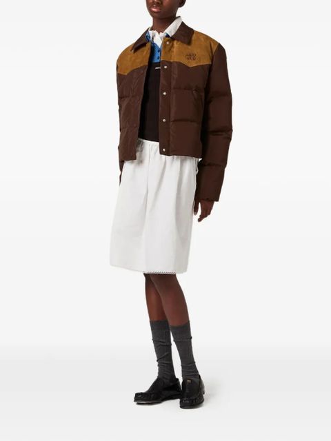Miu Miu logo-detail padded jacket - Brown - zdjęcie produktu nr 2
