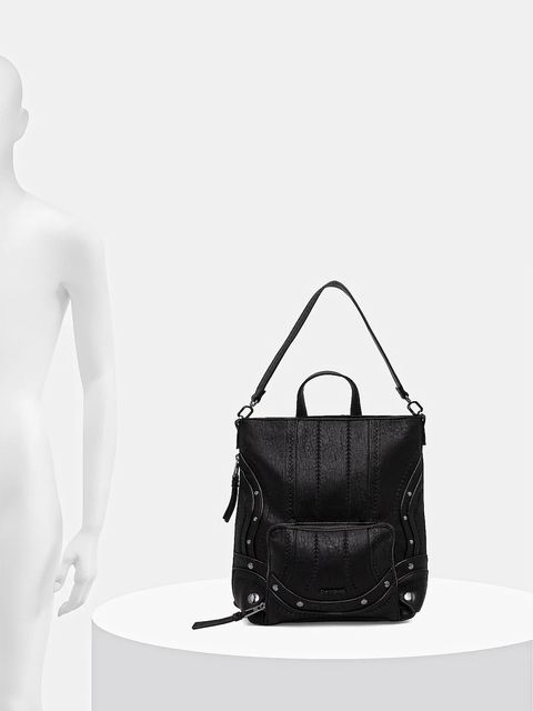 Desigual plecak EMBRO PATCH PRETORIA damski kolor czarny mały 25WAKP24